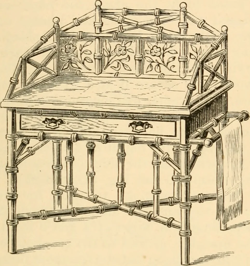 An illustration from Bamboo work; comprising the construction of furniture, household fitments, and other articles in bamboo, 1901, leaf 80