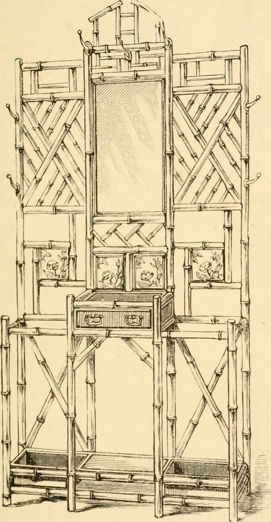 An illustration from Bamboo work; comprising the construction of furniture, household fitments, and other articles in bamboo, 1901, leaf 86