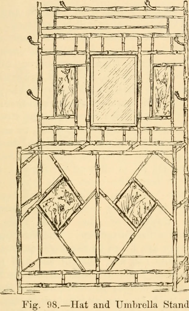 An illustration from Bamboo work; comprising the construction of furniture, household fitments, and other articles in bamboo, 1901, leaf 92