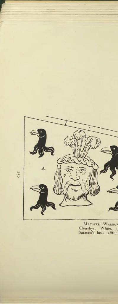 An illustration from Banners, standards, and badges, from a Tudor manuscript in the College of Arms, 1904, leaf 273
