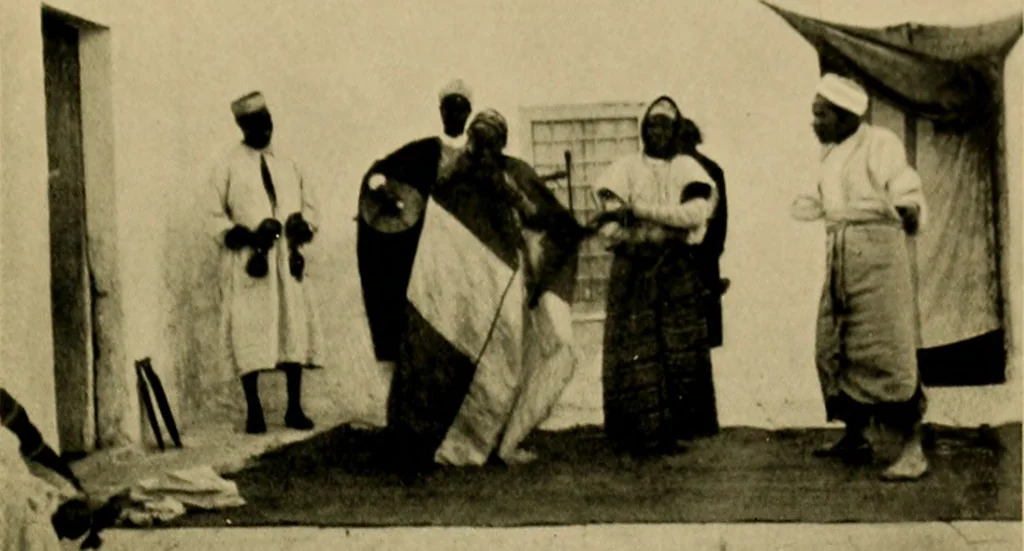 An illustration from The ban of the Bori; demons and demon-dancing in West and North Africa, 1914, leaf 374