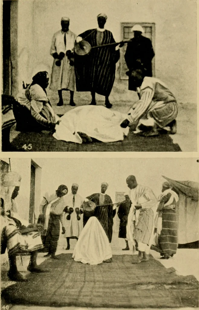 An illustration from The ban of the Bori; demons and demon-dancing in West and North Africa, 1914, leaf 390