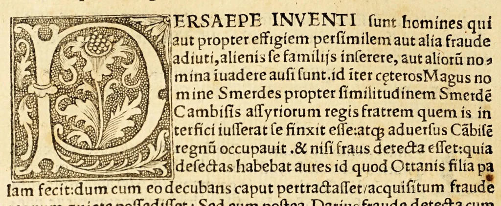 An illustration from Baptiste Fulgosi de dictis factisq[ue] memorabilibus collectanea, 1518, leaf 674