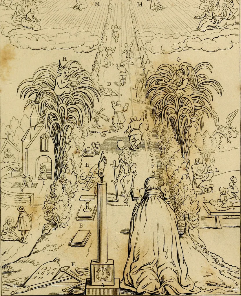An illustration from The baptistery, or, The way of eternal life, 1846, leaf 124