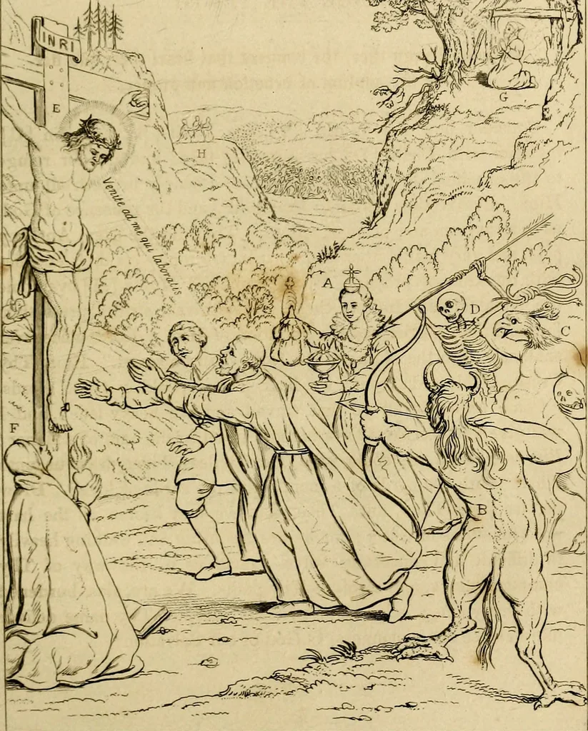 An illustration from The baptistery, or, The way of eternal life, 1846, leaf 166