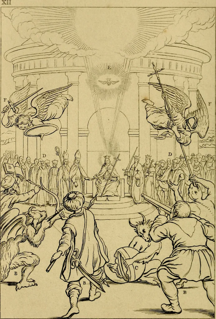 An illustration from The baptistery, or, The way of eternal life, 1846, leaf 203