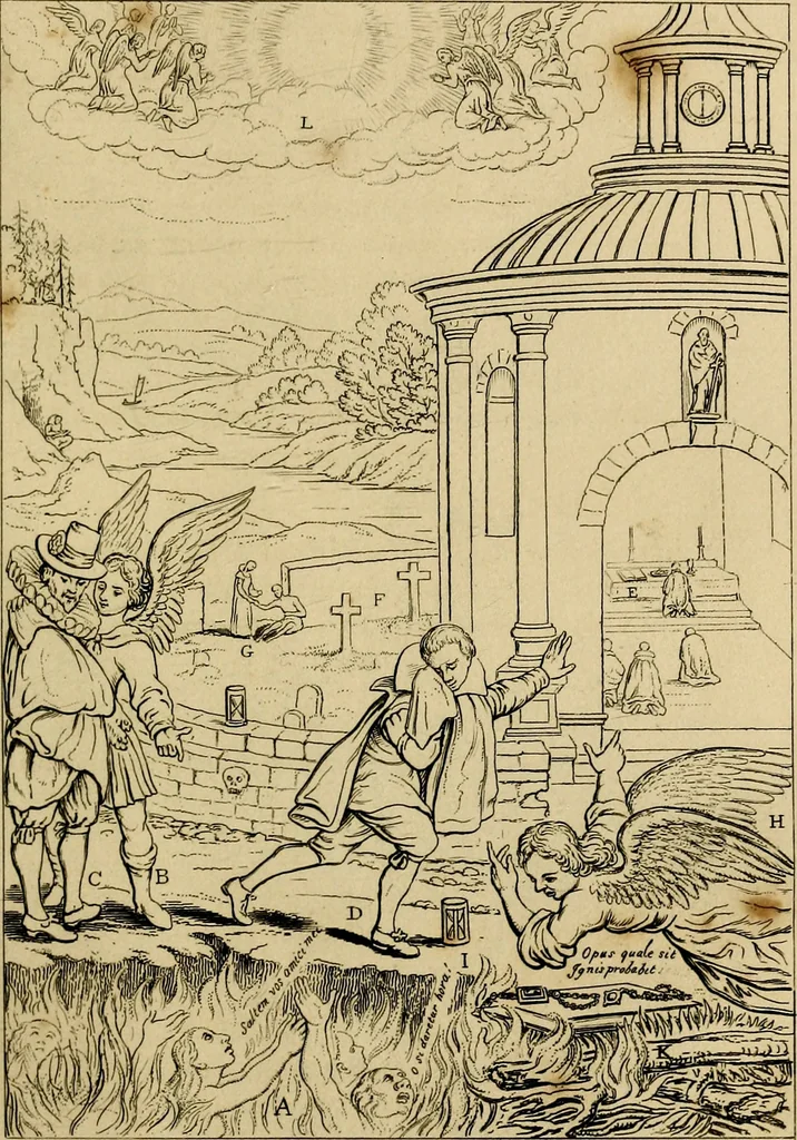 An illustration from The baptistery, or, The way of eternal life, 1846, leaf 218
