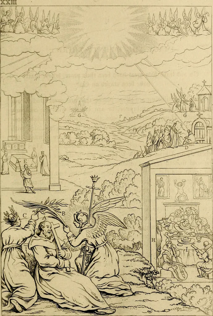 An illustration from The baptistery, or, The way of eternal life, 1846, leaf 360