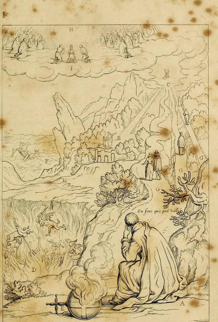 An illustration from The baptistery, or, The way of eternal life, 1846, leaf 40