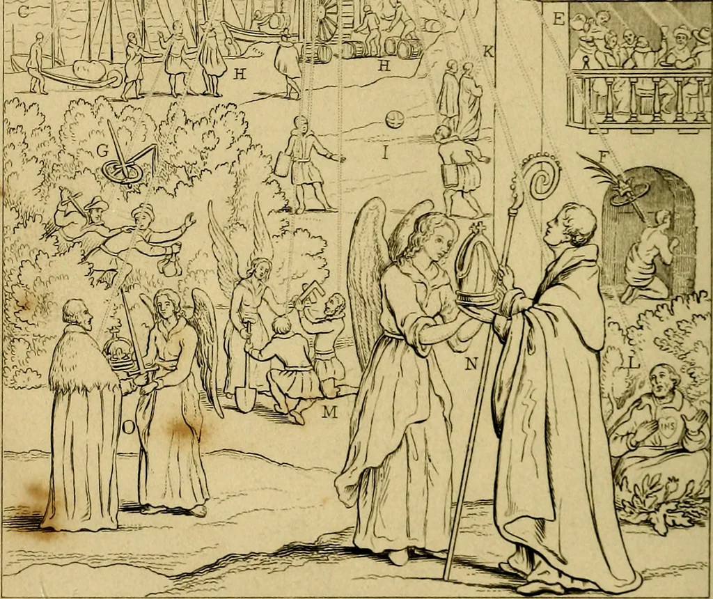 An illustration from The baptistery, or, The way of eternal life, 1846, leaf 473