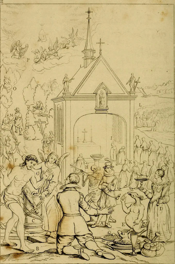An illustration from The baptistery, or, The way of eternal life, 1846, leaf 51