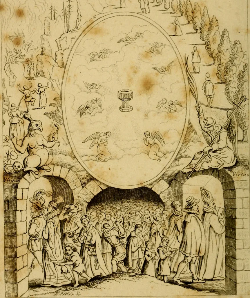 An illustration from The baptistery, or, The way of eternal life, 1846, leaf 7