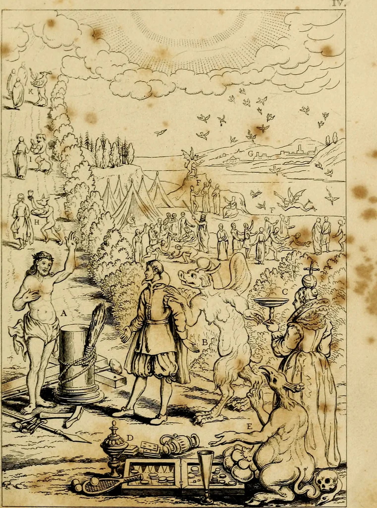 An illustration from The baptistery, or, The way of eternal life, 1846, leaf 80