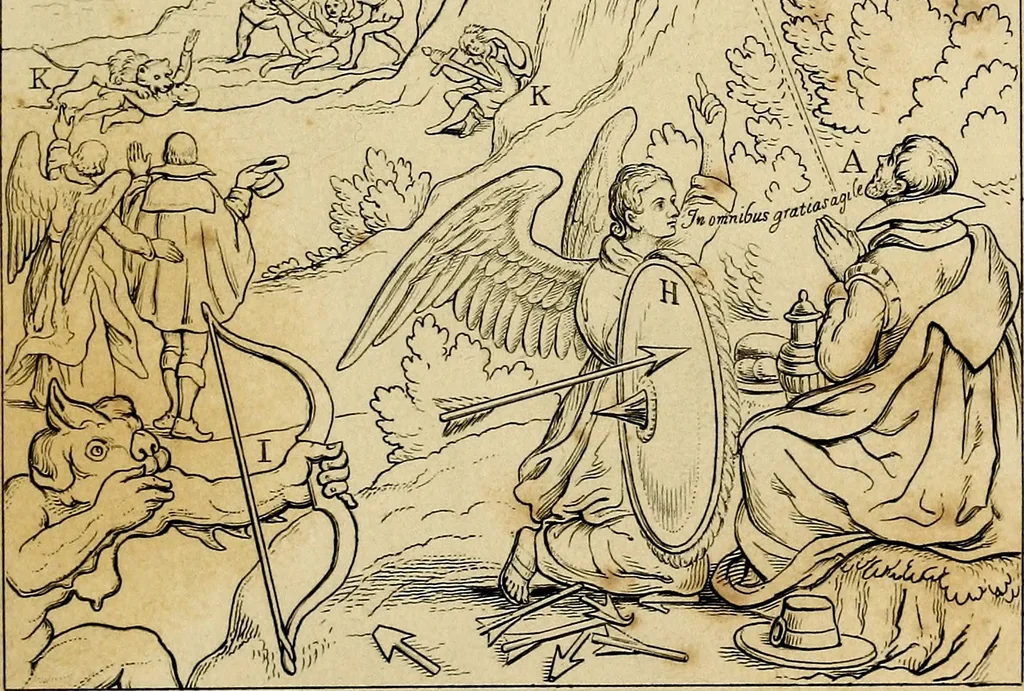 An illustration from The baptistery, or, The way of eternal life, 1846, leaf 94