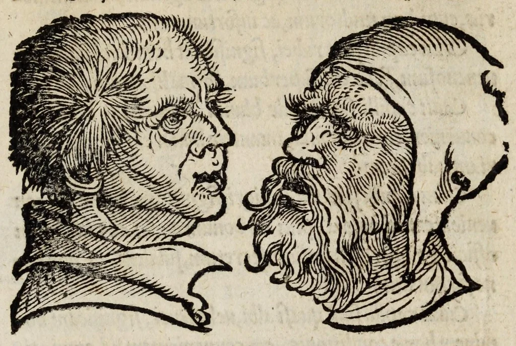 An illustration from Barptolomaei Coclitis bononiensis, naturalis philosophiae ac medicinae doctoris, Physiognomiae & chiromantiae compendium, 1533, leaf 21