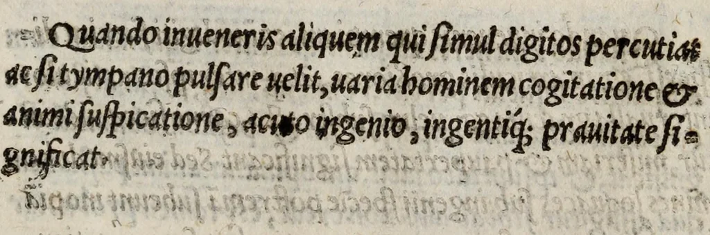 An illustration from Barptolomaei Coclitis bononiensis, naturalis philosophiae ac medicinae doctoris, Physiognomiae & chiromantiae compendium, 1533, leaf 235