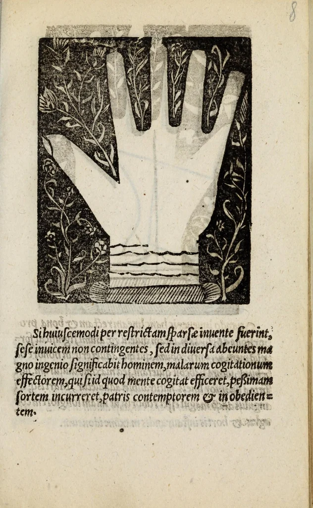 An illustration from Barptolomaei Coclitis bononiensis, naturalis philosophiae ac medicinae doctoris, Physiognomiae & chiromantiae compendium, 1533, leaf 89