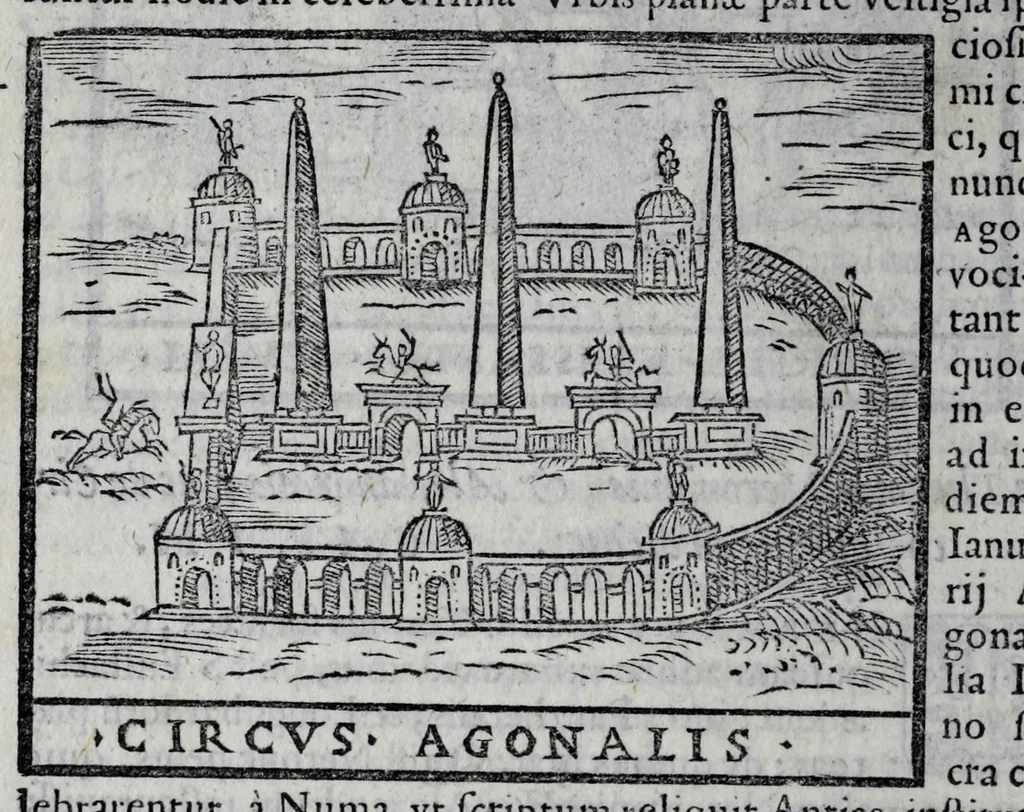 An illustration from Bartholomaei Marliani Vrbis Romae topographia, 1588, leaf 240