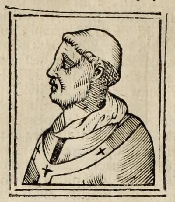 An illustration from Bartolomeo Platina delle vite de' pontefici: : dal Salvator nostro fino a Paolo II. accresciute con quelle de' Papi moderni da Sisto quarto fino ad Alessandro VII. regnante., 1666, leaf 182