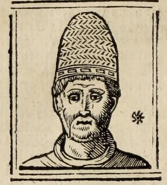 An illustration from Bartolomeo Platina delle vite de' pontefici: : dal Salvator nostro fino a Paolo II. accresciute con quelle de' Papi moderni da Sisto quarto fino ad Alessandro VII. regnante., 1666, leaf 186