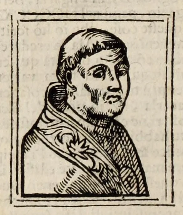 An illustration from Bartolomeo Platina delle vite de' pontefici: : dal Salvator nostro fino a Paolo II. accresciute con quelle de' Papi moderni da Sisto quarto fino ad Alessandro VII. regnante., 1666, leaf 298