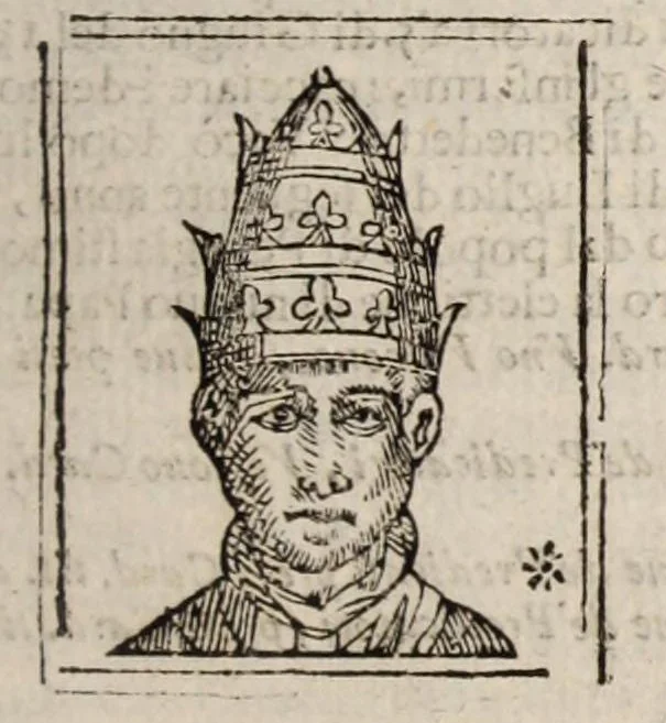An illustration from Bartolomeo Platina delle vite de' pontefici: : dal Salvator nostro fino a Paolo II. accresciute con quelle de' Papi moderni da Sisto quarto fino ad Alessandro VII. regnante., 1666, leaf 441