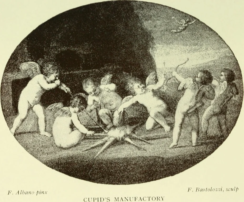 An illustration from Bartolozzi and his pupils in England : with an abridged list of his more important prints in line and stipple, 1903, leaf 98