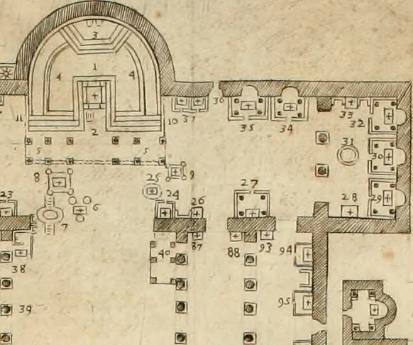 An illustration from Basilicae veteris vaticanae descriptio, 1646, leaf 21