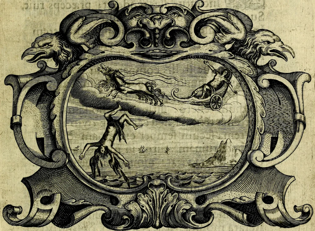 An illustration from Basilica sapientiae septem columnis insistens Reverendissimis, Adm: Reverendis, Religiosis, Praenobilibus, Nobilibus, ac Eruditis DD. AA. LL. & Philosophiae Baccalaureis, cum e literario Philosophici certamnins stadio victores in antiquissimae ac celeberrimae Universitatis Viennensis Theatro Academico primam daphnem largiente R. P. Ioanne Pfleger.., 1651, leaf 32
