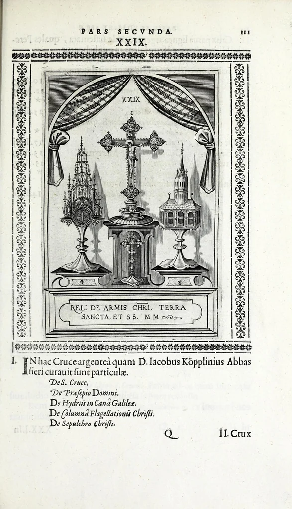 An illustration from Basilica SS. Vdalrici et Afrae Augustae Vindelicorum : historice descripta atque aeneis figuris illustrata : cum breui chronico eiusdem ab anno C. 46 vsque ad nostra tempora, 1627, leaf 161