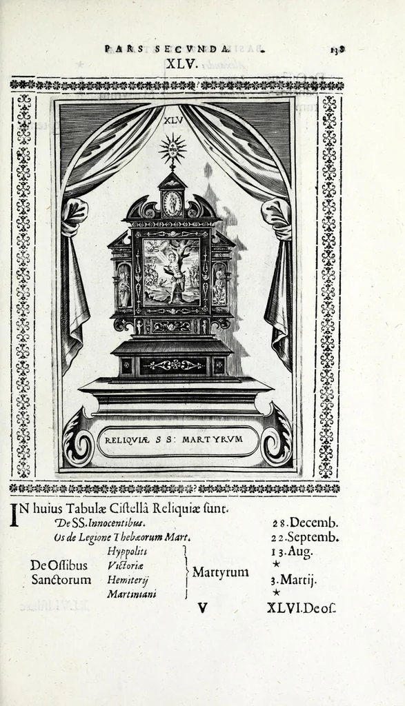 An illustration from Basilica SS. Vdalrici et Afrae Augustae Vindelicorum : historice descripta atque aeneis figuris illustrata : cum breui chronico eiusdem ab anno C. 46 vsque ad nostra tempora, 1627, leaf 193