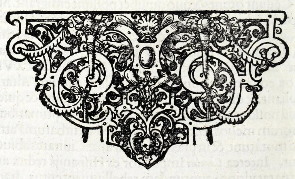 An illustration from Basilica SS. Vdalrici et Afrae Augustae Vindelicorum : historice descripta atque aeneis figuris illustrata : cum breui chronico eiusdem ab anno C. 46 vsque ad nostra tempora, 1627, leaf 52