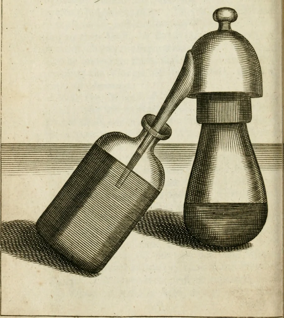 An illustration from Basil Valentine his triumphant chariot of antimony : with annotations of Theodore Kirkringius, M.D. : with, The true book of the learned Synesius, a Greek abbot, taken out of the Emperour's library, concerning the philosopher's stone, 1678, leaf 161