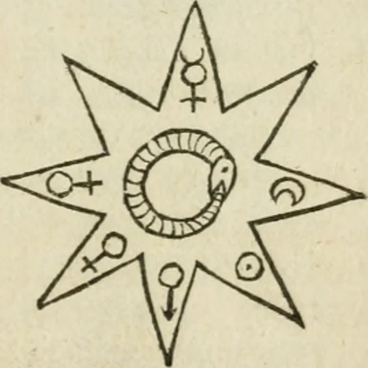An illustration from Basil Valentine his triumphant chariot of antimony : with annotations of Theodore Kirkringius, M.D. : with, The true book of the learned Synesius, a Greek abbot, taken out of the Emperour's library, concerning the philosopher's stone, 1678, leaf 190
