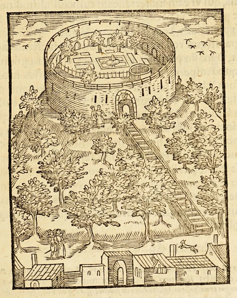An illustration from Batavia illustrata, seu De Batavorum insula, Hollandia, Zelandia, Frisia, territorio Traiectensi et Gelria, : scriptores varij notae melioris, nunc primùm collecti, simulqúe editi., 1609, leaf 243