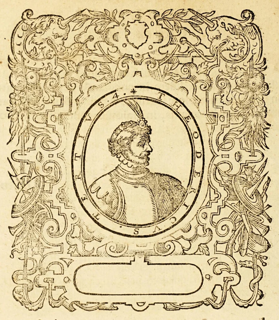 An illustration from Batavia illustrata, seu De Batavorum insula, Hollandia, Zelandia, Frisia, territorio Traiectensi et Gelria, : scriptores varij notae melioris, nunc primùm collecti, simulqúe editi., 1609, leaf 254