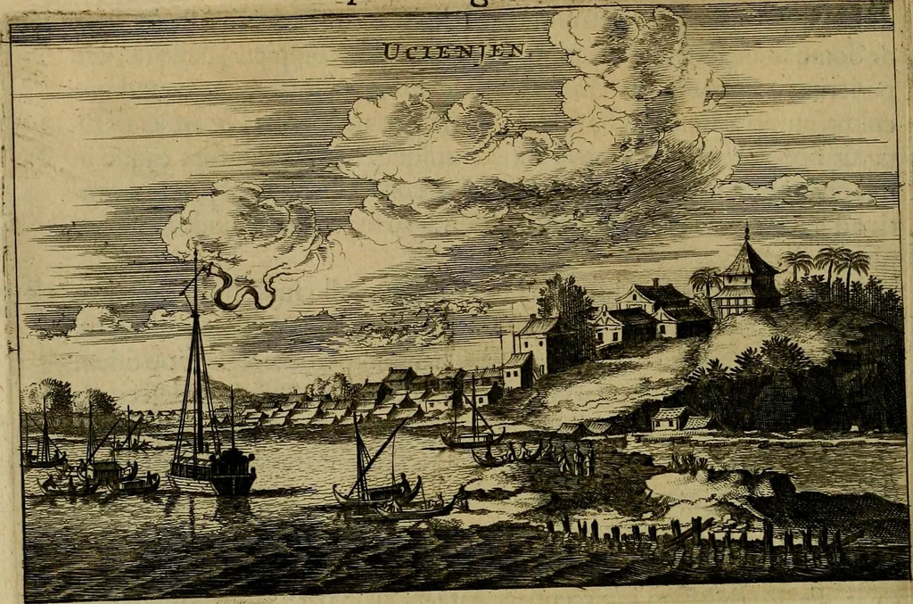 An illustration from Legatio Batavica ad magnum Tartariae chamum Sungteium, modernum Sinae imperatorem : historiarum narratione, quae legatis in provinciis Quantung, Kiangsi, Nanking, Xantung, Peking, & aula imperatoriâ ab anno 1655 ad annum 1657 obtigerunt, ut & ardua Sinensium in bello Tartarico fortunâ, provinciarum accurata geographia, urbium delineatione, nec non artis & naturae miraculis ex animalium, vegetabilium, mineralium genere per centum & quinquaginta aeneas figuras passim illustrata & conscripta vernacule, 1668, leaf 155