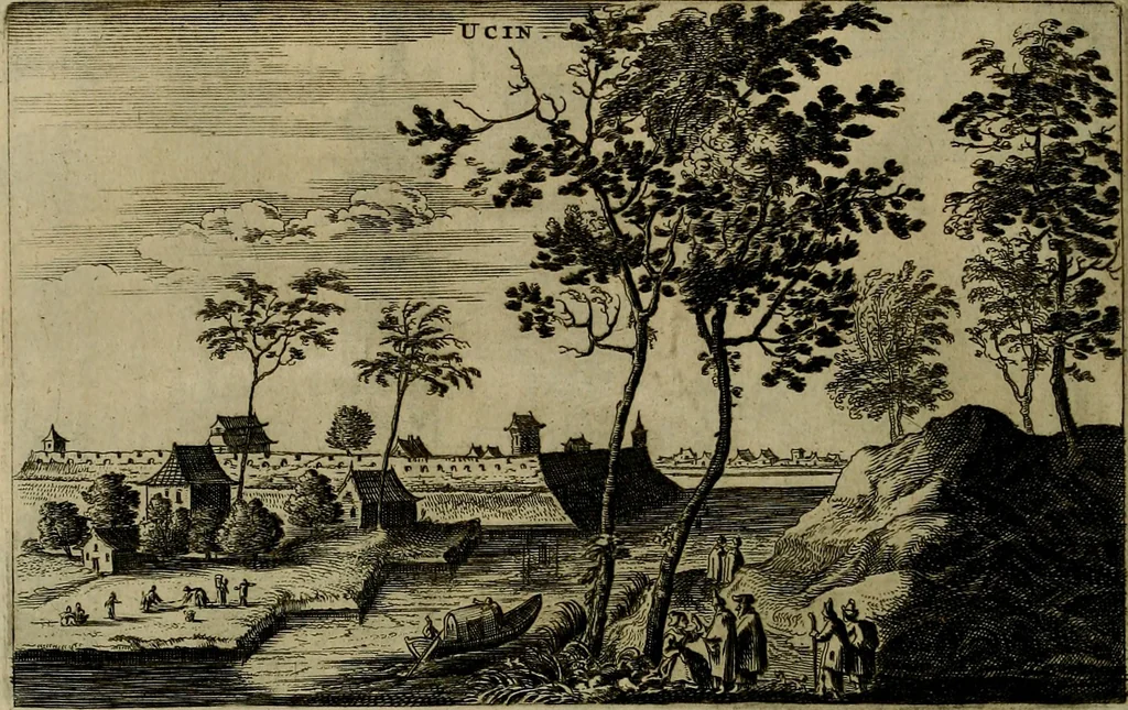 An illustration from Legatio Batavica ad magnum Tartariae chamum Sungteium, modernum Sinae imperatorem : historiarum narratione, quae legatis in provinciis Quantung, Kiangsi, Nanking, Xantung, Peking, & aula imperatoriâ ab anno 1655 ad annum 1657 obtigerunt, ut & ardua Sinensium in bello Tartarico fortunâ, provinciarum accurata geographia, urbium delineatione, nec non artis & naturae miraculis ex animalium, vegetabilium, mineralium genere per centum & quinquaginta aeneas figuras passim illustrata & conscripta vernacule, 1668, leaf 259