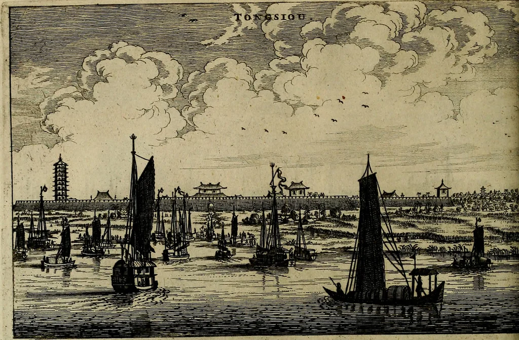 An illustration from Legatio Batavica ad magnum Tartariae chamum Sungteium, modernum Sinae imperatorem : historiarum narratione, quae legatis in provinciis Quantung, Kiangsi, Nanking, Xantung, Peking, & aula imperatoriâ ab anno 1655 ad annum 1657 obtigerunt, ut & ardua Sinensium in bello Tartarico fortunâ, provinciarum accurata geographia, urbium delineatione, nec non artis & naturae miraculis ex animalium, vegetabilium, mineralium genere per centum & quinquaginta aeneas figuras passim illustrata & conscripta vernacule, 1668, leaf 287