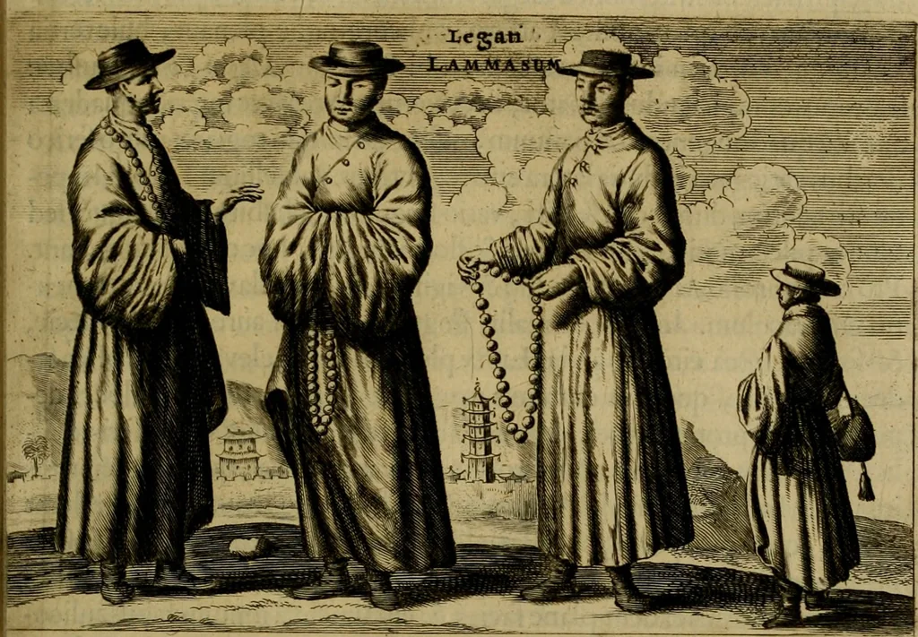 An illustration from Legatio Batavica ad magnum Tartariae chamum Sungteium, modernum Sinae imperatorem : historiarum narratione, quae legatis in provinciis Quantung, Kiangsi, Nanking, Xantung, Peking, & aula imperatoriâ ab anno 1655 ad annum 1657 obtigerunt, ut & ardua Sinensium in bello Tartarico fortunâ, provinciarum accurata geographia, urbium delineatione, nec non artis & naturae miraculis ex animalium, vegetabilium, mineralium genere per centum & quinquaginta aeneas figuras passim illustrata & conscripta vernacule, 1668, leaf 302