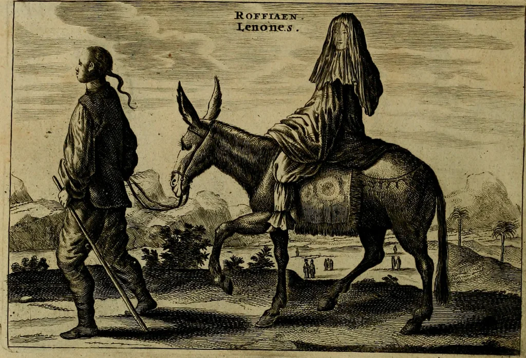 An illustration from Legatio Batavica ad magnum Tartariae chamum Sungteium, modernum Sinae imperatorem : historiarum narratione, quae legatis in provinciis Quantung, Kiangsi, Nanking, Xantung, Peking, & aula imperatoriâ ab anno 1655 ad annum 1657 obtigerunt, ut & ardua Sinensium in bello Tartarico fortunâ, provinciarum accurata geographia, urbium delineatione, nec non artis & naturae miraculis ex animalium, vegetabilium, mineralium genere per centum & quinquaginta aeneas figuras passim illustrata & conscripta vernacule, 1668, leaf 383