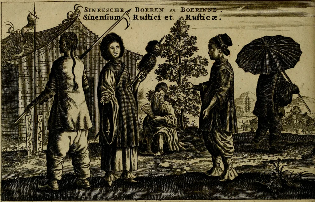 An illustration from Legatio Batavica ad magnum Tartariae chamum Sungteium, modernum Sinae imperatorem : historiarum narratione, quae legatis in provinciis Quantung, Kiangsi, Nanking, Xantung, Peking, & aula imperatoriâ ab anno 1655 ad annum 1657 obtigerunt, ut & ardua Sinensium in bello Tartarico fortunâ, provinciarum accurata geographia, urbium delineatione, nec non artis & naturae miraculis ex animalium, vegetabilium, mineralium genere per centum & quinquaginta aeneas figuras passim illustrata & conscripta vernacule, 1668, leaf 401