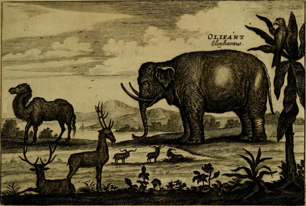 An illustration from Legatio Batavica ad magnum Tartariae chamum Sungteium, modernum Sinae imperatorem : historiarum narratione, quae legatis in provinciis Quantung, Kiangsi, Nanking, Xantung, Peking, & aula imperatoriâ ab anno 1655 ad annum 1657 obtigerunt, ut & ardua Sinensium in bello Tartarico fortunâ, provinciarum accurata geographia, urbium delineatione, nec non artis & naturae miraculis ex animalium, vegetabilium, mineralium genere per centum & quinquaginta aeneas figuras passim illustrata & conscripta vernacule, 1668, leaf 470
