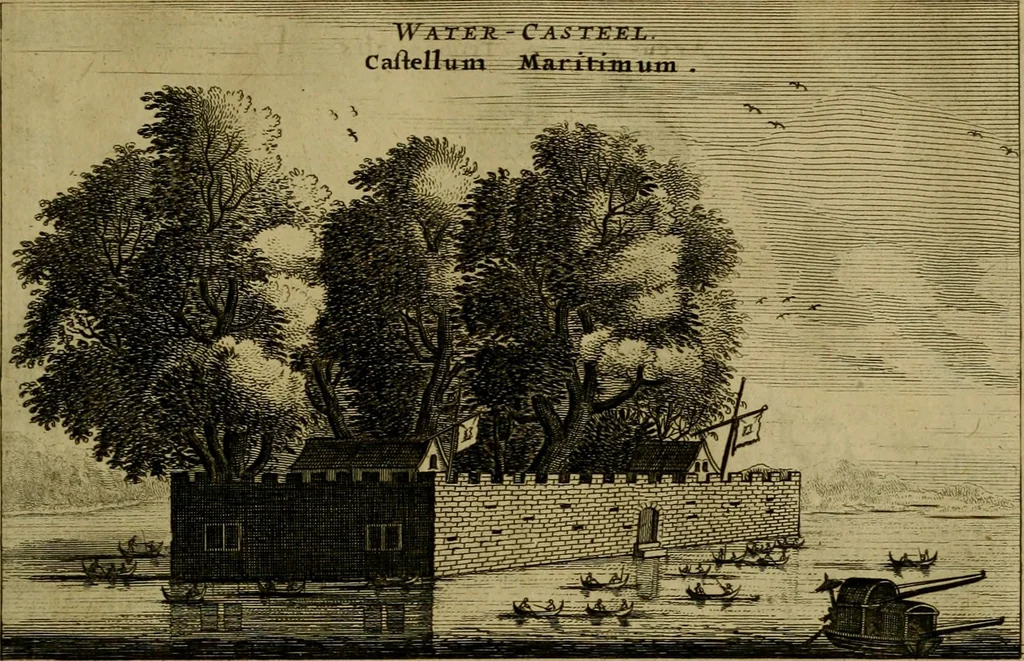 An illustration from Legatio Batavica ad magnum Tartariae chamum Sungteium, modernum Sinae imperatorem : historiarum narratione, quae legatis in provinciis Quantung, Kiangsi, Nanking, Xantung, Peking, & aula imperatoriâ ab anno 1655 ad annum 1657 obtigerunt, ut & ardua Sinensium in bello Tartarico fortunâ, provinciarum accurata geographia, urbium delineatione, nec non artis & naturae miraculis ex animalium, vegetabilium, mineralium genere per centum & quinquaginta aeneas figuras passim illustrata & conscripta vernacule, 1668, leaf 76