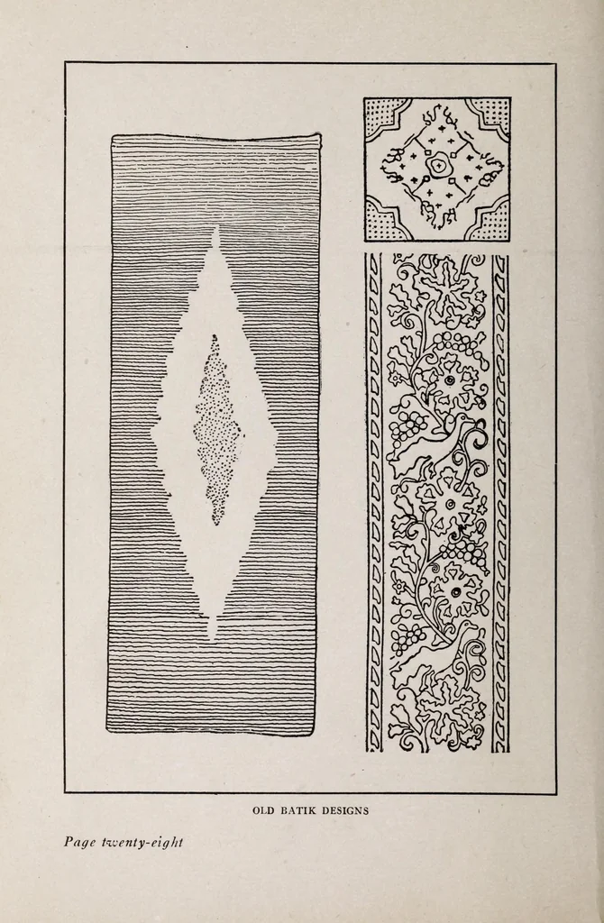 An illustration from Batik and other pattern dyeing, 1920, leaf 30