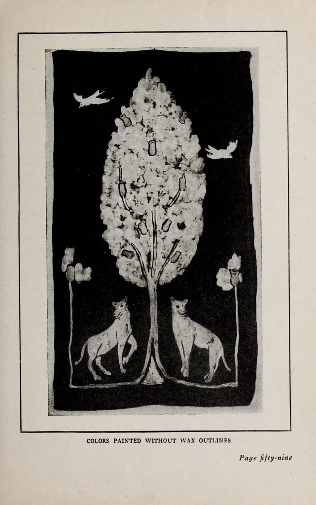 An illustration from Batik and other pattern dyeing, 1920, leaf 61