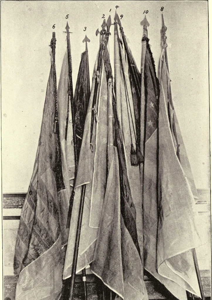 An illustration from Report of the Battle Flag Committee appointed by the Twenty-Fourth General Assembly to provide cases and transfer the Iowa battle flags from the Arsenal to the State capitol, 1896, leaf 15