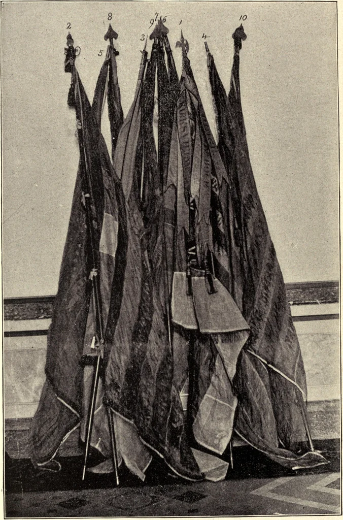 An illustration from Report of the Battle Flag Committee appointed by the Twenty-Fourth General Assembly to provide cases and transfer the Iowa battle flags from the Arsenal to the State capitol, 1896, leaf 29