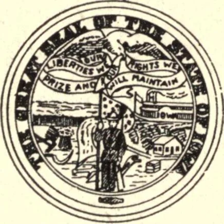 An illustration from Report of the Battle Flag Committee appointed by the Twenty-Fourth General Assembly to provide cases and transfer the Iowa battle flags from the Arsenal to the State capitol, 1896, leaf 35