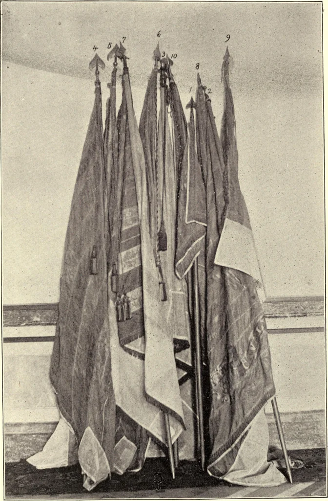 An illustration from Report of the Battle Flag Committee appointed by the Twenty-Fourth General Assembly to provide cases and transfer the Iowa battle flags from the Arsenal to the State capitol, 1896, leaf 43